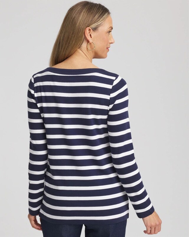 Stretch Cotton Boatneck Tunic - image 3